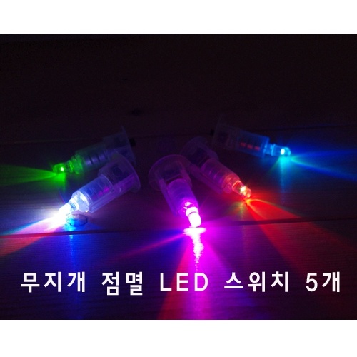 무지개 점멸 LED 스위치 (5개)